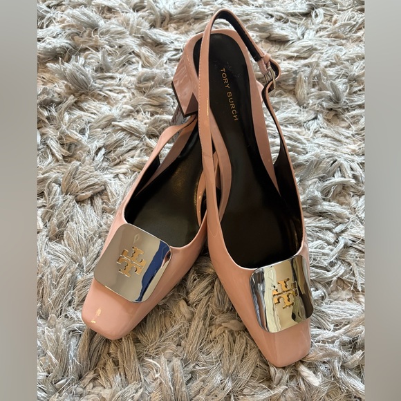Tory Burch Georgia Pink Leather Slingback Sandals size 7.5